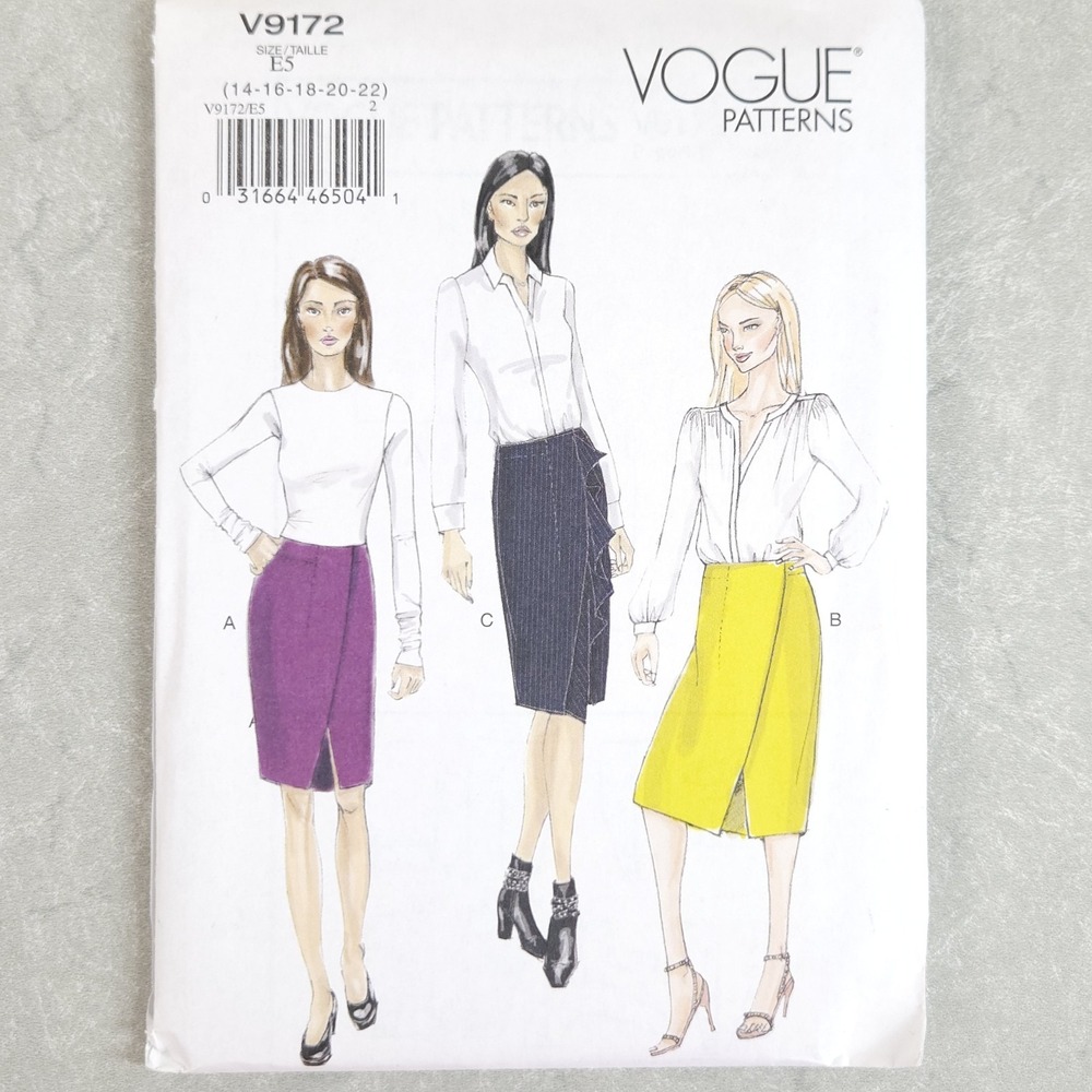 Vogue Patterns V7857 Misses' Wrap Pencil Skirt Sewing Pattern Office Chic 14-22